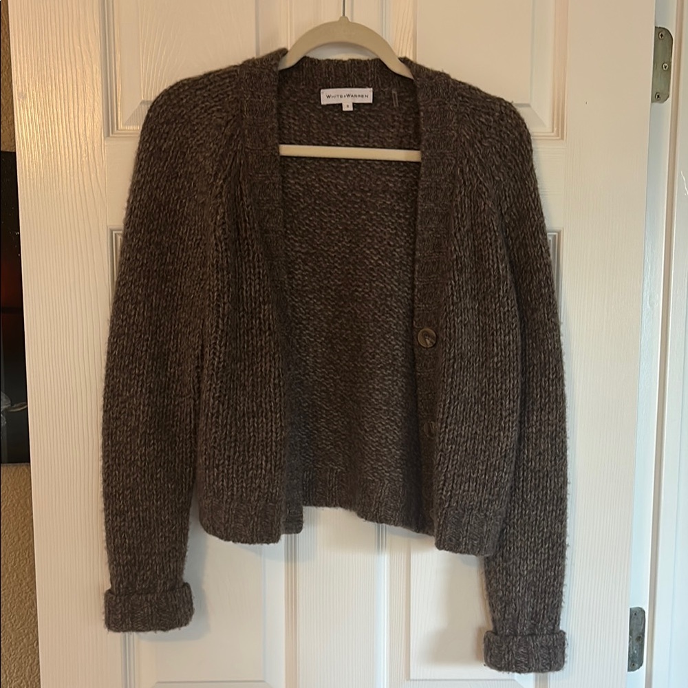 White + Warren Cozy Cashmere Brown Sweater